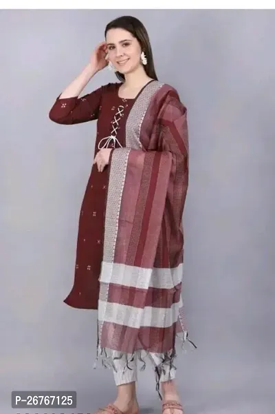 Fancy Khadi Cotton Kurta Set For Women-thumb0