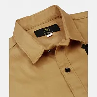 Stylish Brown Cotton Blend Solid Shirts For Boys-thumb3
