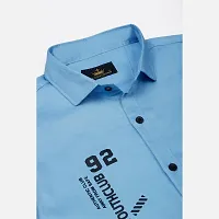 Stylish Blue Cotton Blend Printed Shirts For Boys-thumb2
