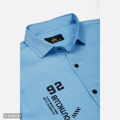 Stylish Blue Cotton Blend Printed Shirts For Boys-thumb3
