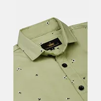 Stylish Green Cotton Blend Printed Shirts For Boys-thumb2