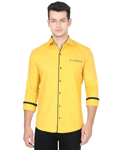 Stylish Blend Solid Long Sleeves Casual Shirt For Men