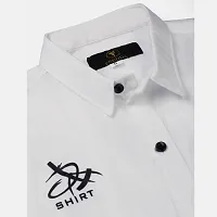 Stylish White Cotton Solid Shirts For Boys-thumb3