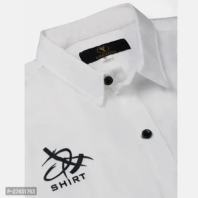 Stylish White Cotton Solid Shirts For Boys-thumb4