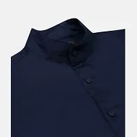 Stylish Navy Blue Cotton Solid Shirts For Boys-thumb2