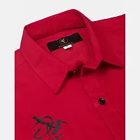 Stylish Red Cotton Solid Shirts For Boys-thumb2