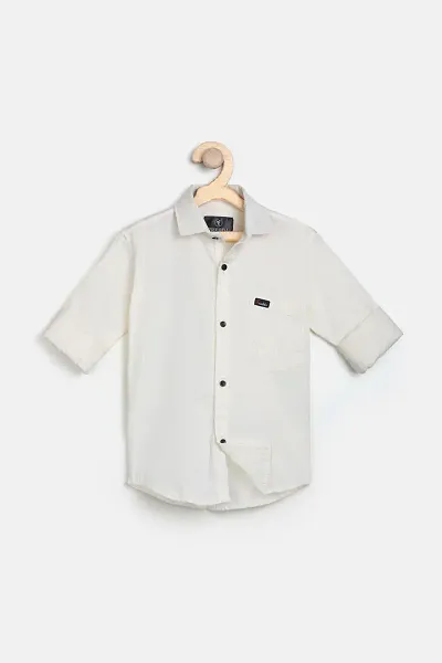 Stylish Blend Solid Shirts For Boys