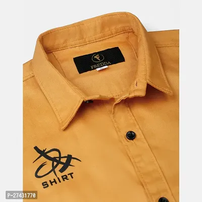 Stylish Yellow Cotton Solid Shirts For Boys-thumb4