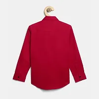 Stylish Red Cotton Solid Shirts For Boys-thumb1