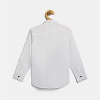 Stylish White Cotton Solid Shirts For Boys-thumb1