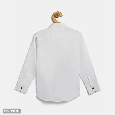 Stylish White Cotton Solid Shirts For Boys-thumb2