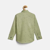 Stylish Green Cotton Blend Printed Shirts For Boys-thumb1