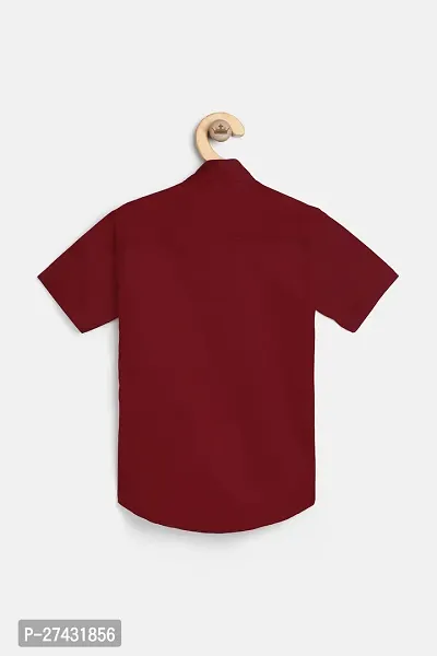 Stylish Red Cotton Solid Shirts For Boys-thumb2