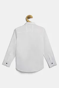 Stylish White Cotton Blend Solid Shirts For Boys-thumb1