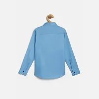 Stylish Blue Cotton Blend Printed Shirts For Boys-thumb1