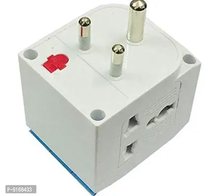 3-Plug Universal Travel Adapter 5A-250V with LED Indicator and Individual Socket  switches with Spike Buster Fuse Protected for Multipurpose (Multicolour Pack of 1)-thumb4