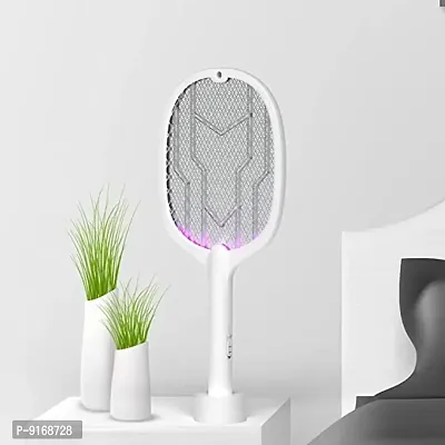 Mosquito Bat Killer Racket Electric Hanging Mosquito bat Fly Swatter Rechargeable bat with USB Charging Base UV Light lamp Racket bat for Office Home Hall Kids Room Pack of 1-thumb0