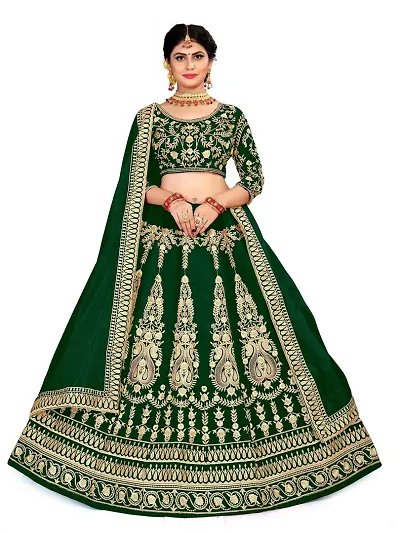 Fabulous Velvet Embroidered Semi Stitched Lehenga Choli With Dupatta For Women