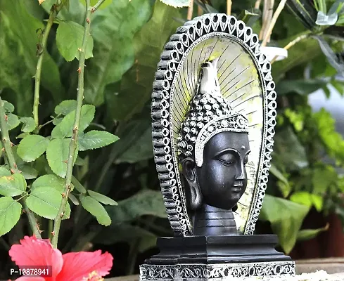 JIYANSH Creation Meditating Buddha Head Head Figurine, Statue for Home Decor, Size - 25Cm-thumb2