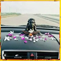 Shriram Enterprises Handcrafted Adiyogi Shiva God Polyresin Statue/Idols (Matte Black, Standard Size)-thumb1