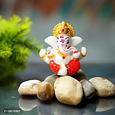 J Jiyansh Creation Small Cute Ganpati Ganesha Statue for Car Dashboard Ganesha Idol for Home D?cor Vinayaka Showpiece Figurine Sculpture Gift | 2.3