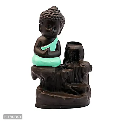 JIYANSH Creation Combo Pack of Blue Ganesha Idols and Green Meditating Monk Buddh Statue, Size - 12Cm, 250Gm-thumb4
