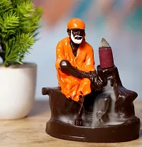 J Jiyansh Creation Polyresin Backflow Dropping Fountain Sai Baba Incense Holder Home Decorative Showpiece Figurine with Free 10 Backflow Incense Cones-thumb1