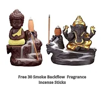 JIYANSH Creation Combo Pack of Ganesha Idols and Meditating Monk Buddh, Size - 12Cm, Weight - 250Gm - Yellow-thumb4