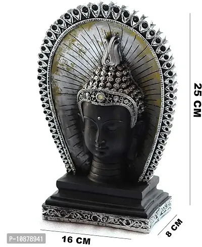 JIYANSH Creation Meditating Buddha Head Head Figurine, Statue for Home Decor, Size - 25Cm-thumb4