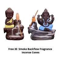 JIYANSH Creation Combo Pack of Blue Ganesha Idols and Yellow Meditating Monk Buddh Statue, Size - 12Cm, 250Gm-thumb3