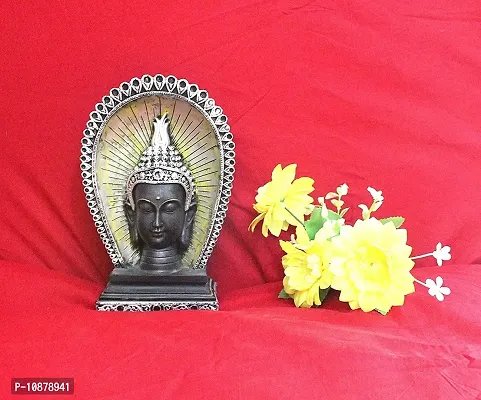 JIYANSH Creation Meditating Buddha Head Head Figurine, Statue for Home Decor, Size - 25Cm-thumb0