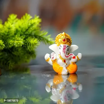 J JIYANSH CREATION Lord Ganesha for Car Dashboard, Ganpati Statue, Product Size - 7x3.5x7 cm - Yellow-thumb5