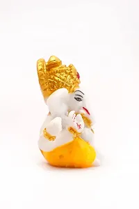 J JIYANSH CREATION Lord Ganesha for Car Dashboard, Ganpati Statue, Product Size - 7x3.5x7 cm - Yellow-thumb1