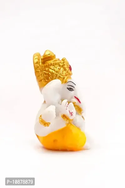 J JIYANSH CREATION Lord Ganesha for Car Dashboard, Ganpati Statue, Product Size - 7x3.5x7 cm - Yellow-thumb2