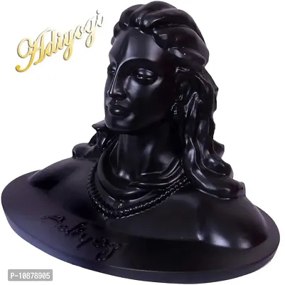 Shriram Enterprises Handcrafted Adiyogi Shiva God Polyresin Statue/Idols (Matte Black, Standard Size)-thumb3