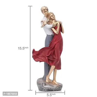 Jiyansh Creation Valentine Polyester Romantic Love Couple Showpiece for Home Decor Gifts for Husband, Girlfriend, Boyfriend (Standard)-thumb2