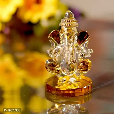 JIYANSH Creation Crystal Lord Ganesha Idols for Car Dashboard, Home and Office Decor, Ganpati Statue-thumb4