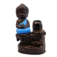 JIYANSH Creation Combo Pack of Blue Ganesha Idols and Blue Meditating Monk Buddh Statue, Size - 12Cm, 250Gm-thumb3