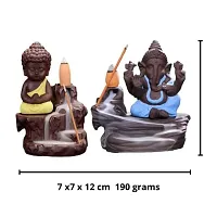 JIYANSH Creation Combo Pack of Blue Ganesha Idols and Yellow Meditating Monk Buddh Statue, Size - 12Cm, 250Gm-thumb4