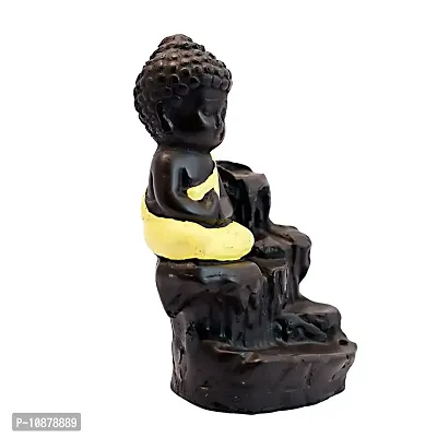 JIYANSH Creation Combo Pack of Blue Ganesha Idols and Yellow Meditating Monk Buddh Statue, Size - 12Cm, 250Gm-thumb3