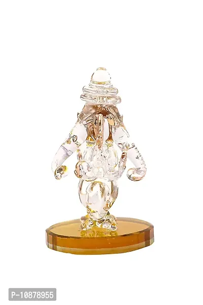 JIYANSH Creation Crystal Lord Ganesha Idols for Car Dashboard, Home and Office Decor, Ganpati Statue-thumb2