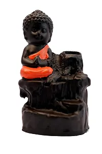 JIYANSH Creation Combo Pack of Ganesha Idols and Meditating Monk Buddh, Size - 12Cm, Weight - 250Gm - Orange-thumb4