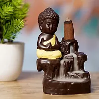 JIYANSH Creation Combo Pack of Ganesha Idols and Meditating Monk Buddh, Size - 12Cm, Weight - 250Gm - Yellow-thumb1