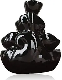 Jiyansh Creation Backflow Smoke Fountain Incense Holder Lord Ganesha Idols Statue Decorative Showpiece Items for Home with 10 Backflow Incense Sticks Cones -(11cm, Pagadi Ganesh)-thumb1