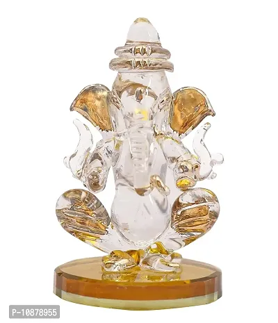 JIYANSH Creation Crystal Lord Ganesha Idols for Car Dashboard, Home and Office Decor, Ganpati Statue