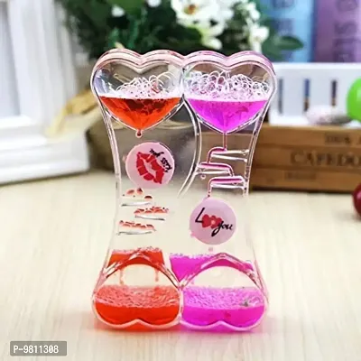 Hourglass Love Meter Valentine Day Gifts for Girls Hourglass Tabletop Deacute;cor (13.5 x 9 cm; Transparent) Gifts for Girlfriend | Gifts for Boyfriend | Gifts for Husband | Gifts for Wife