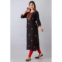 NISHABD Women's Rayon Straight Kurta (NS009BLACK-M_Black_M)-thumb2