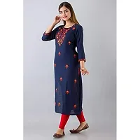 NISHABD Women's Rayon Straight Kurta (NS009BLUE-L_Blue_L)-thumb2