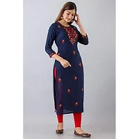 NISHABD Women's Rayon Straight Kurta (NS009BLUE-L_Blue_L)-thumb3