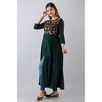 NISHABD Women's Rayon A-Line Kurta (NS010PETROLGREEN-S_Petrol Green_Small)-thumb3